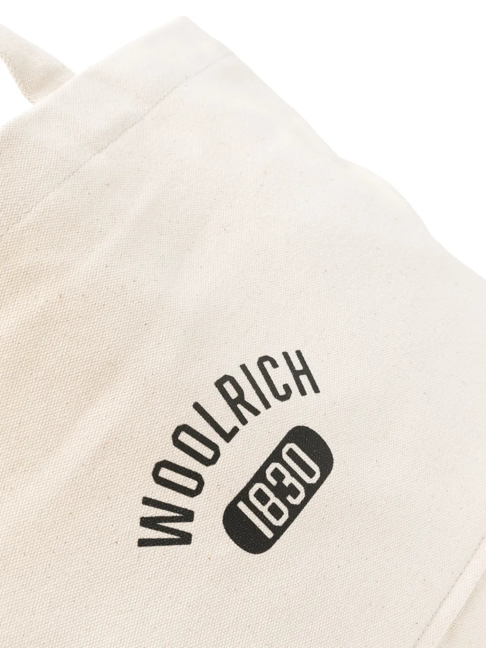 Shop Woolrich Logo-print Canvas Tote Bag In Neutrals