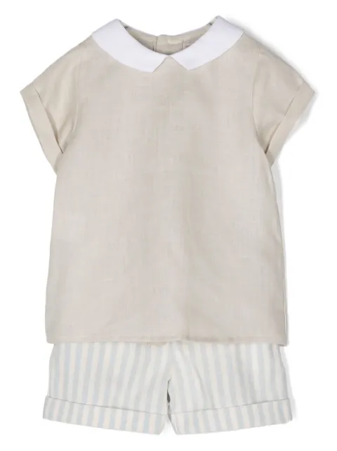 La Stupenderia conjunto de shorts y playera con cuello en contraste