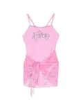 Monnalisa x Barbie logo-print swimsuit - White