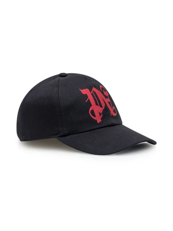 Palm Angels logo-embroidered Cotton Baseball Cap | Black | FARFETCH