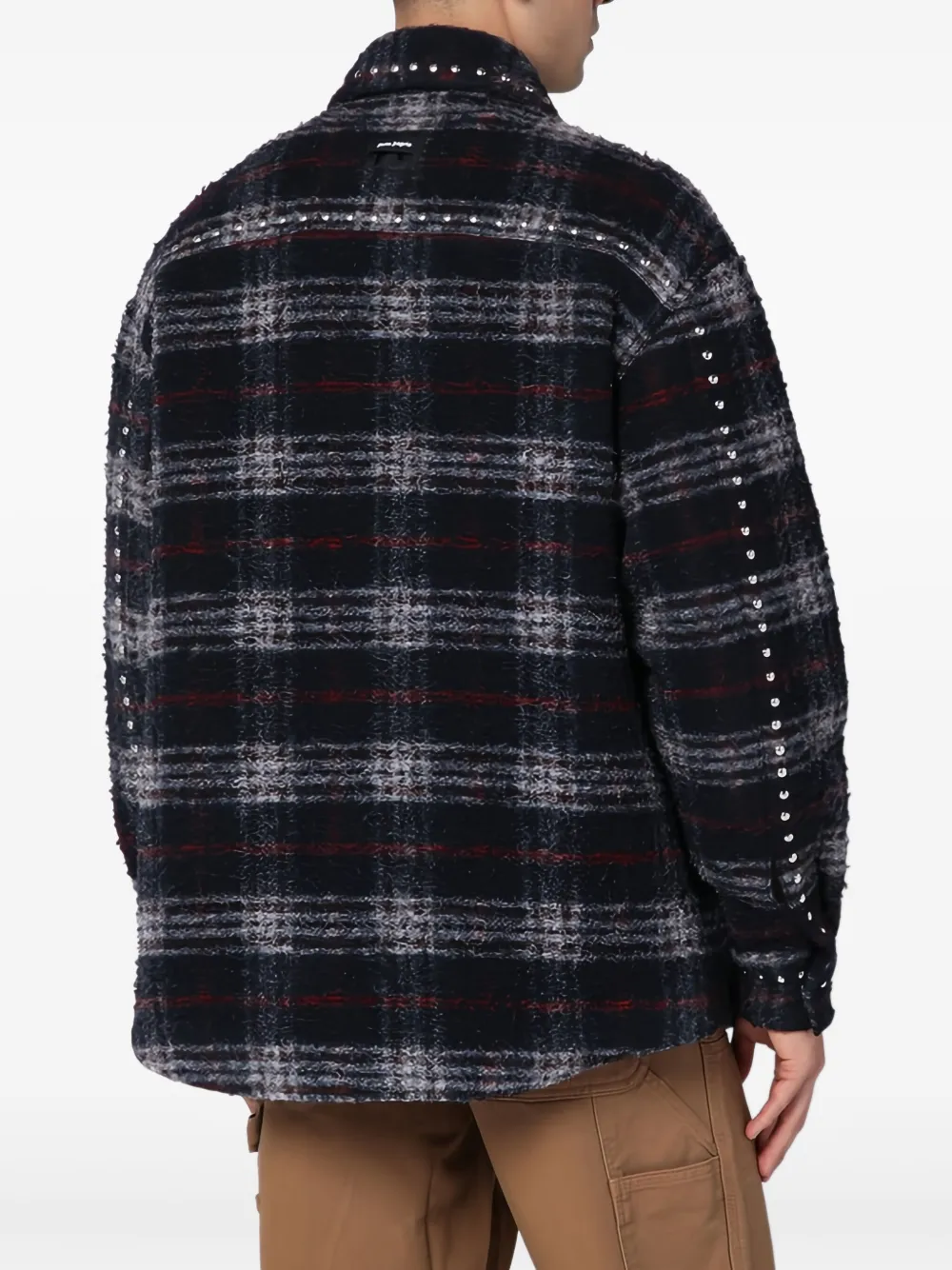 Palm Angels Geruit shirtjack Blauw