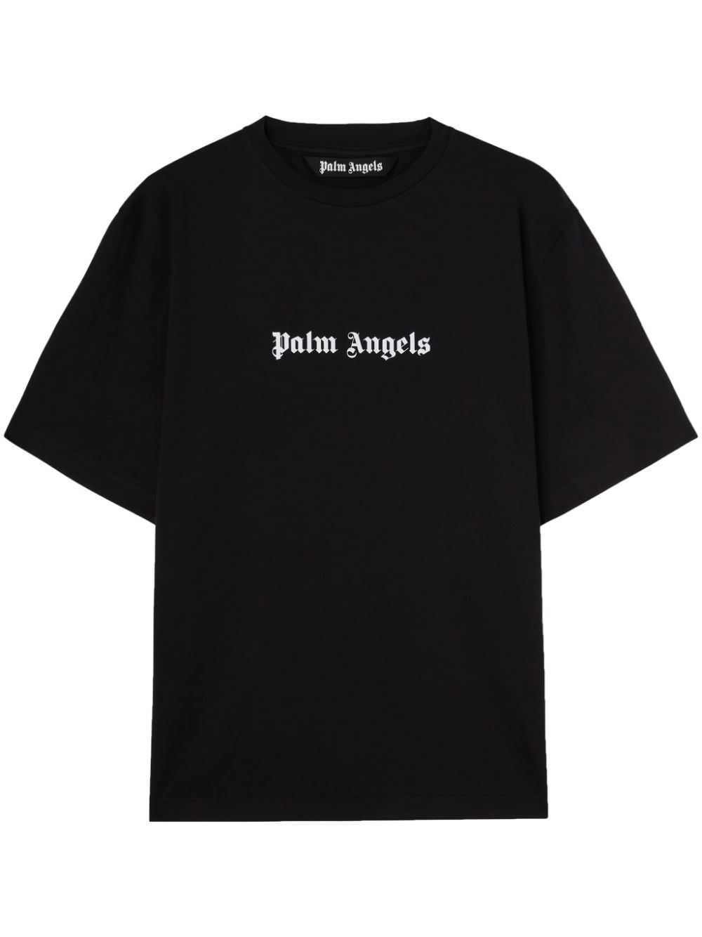 Shop Palm Angels Printed Cotton T-shirt In Black