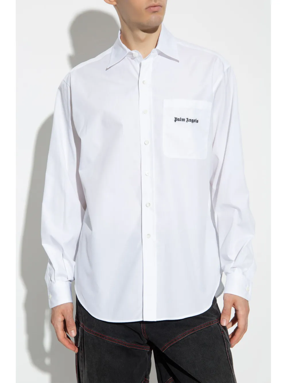 Palm Angels Overhemd met geborduurd logo Wit