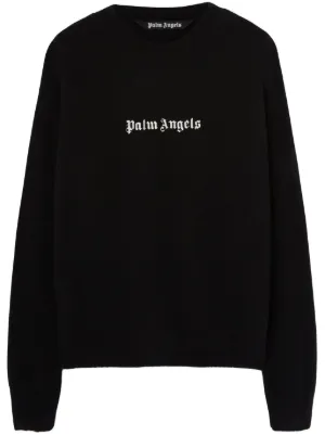 Palm Angels グラフィックプリント セーター Palm Angels logo-print crew-neck Sweatshirt | Black | FARFETCH RO