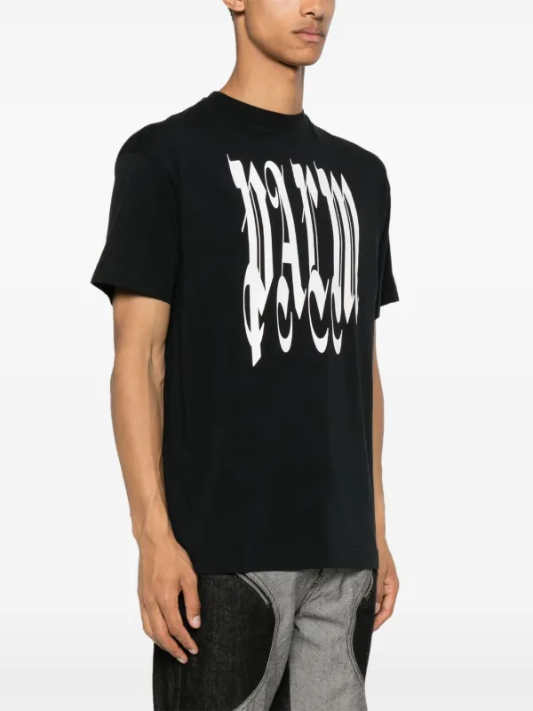 Palm Angels ゴシック ロゴ Tシャツ | ブラック | FARFETCH JP