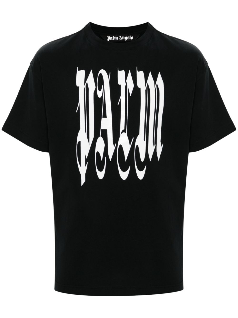 Palm Angels Gothic Logo-print T-shirt In Black