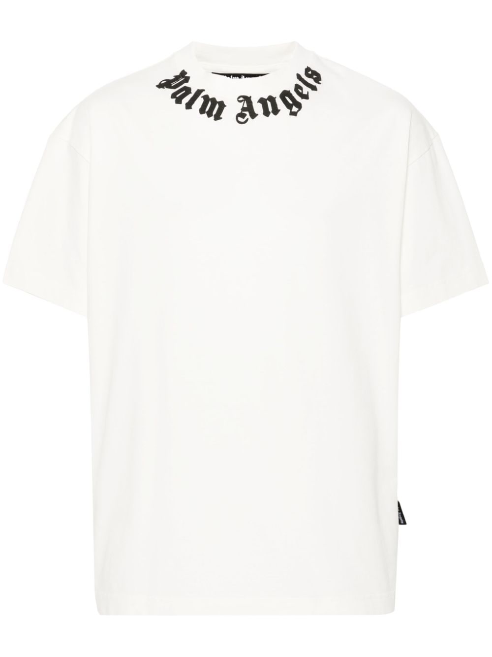 Shop Palm Angels Logo-print Cotton T-shirt In White