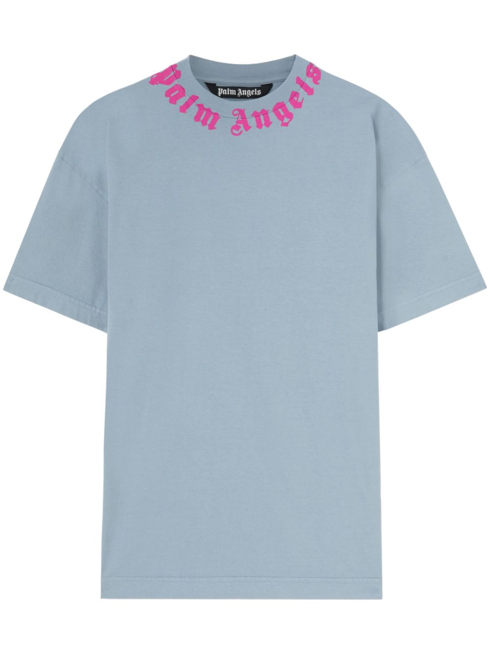 Palm Angels Logo-print Cotton T-shirt In Gray