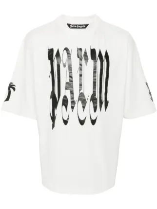 関税送料込 〈Palm Angels〉ゴシックロゴ Tシャツ ホワイト Palm Angels ゴシック ロゴ Tシャツ | ホワイト | FARFETCH JP