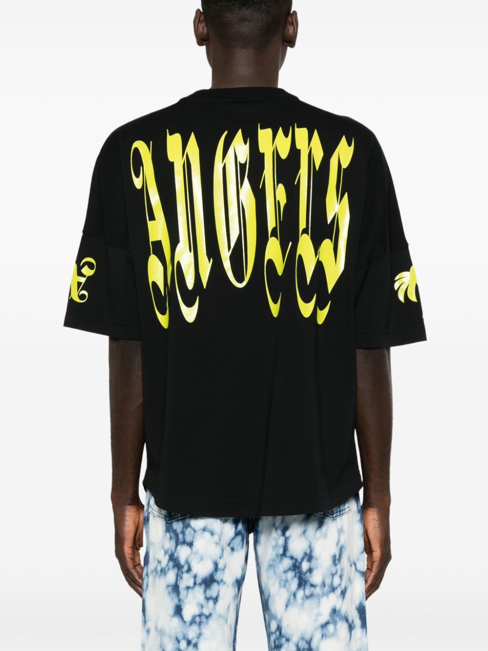 Shop Palm Angels Gothic Logo-print T-shirt In Black