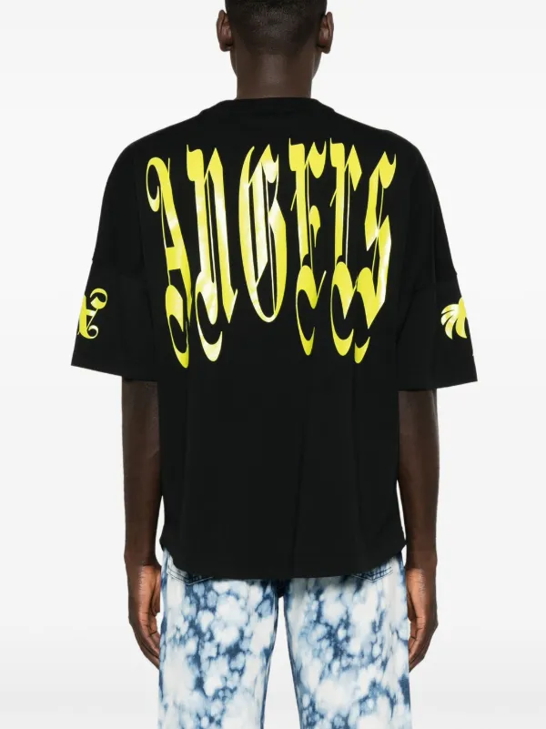 Palm Angels Gothic logo-print T-shirt | Black | FARFETCH