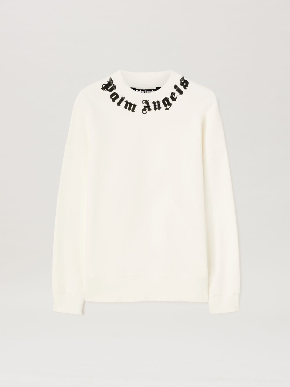 Palm Angels Neck Logo Crewneck In White