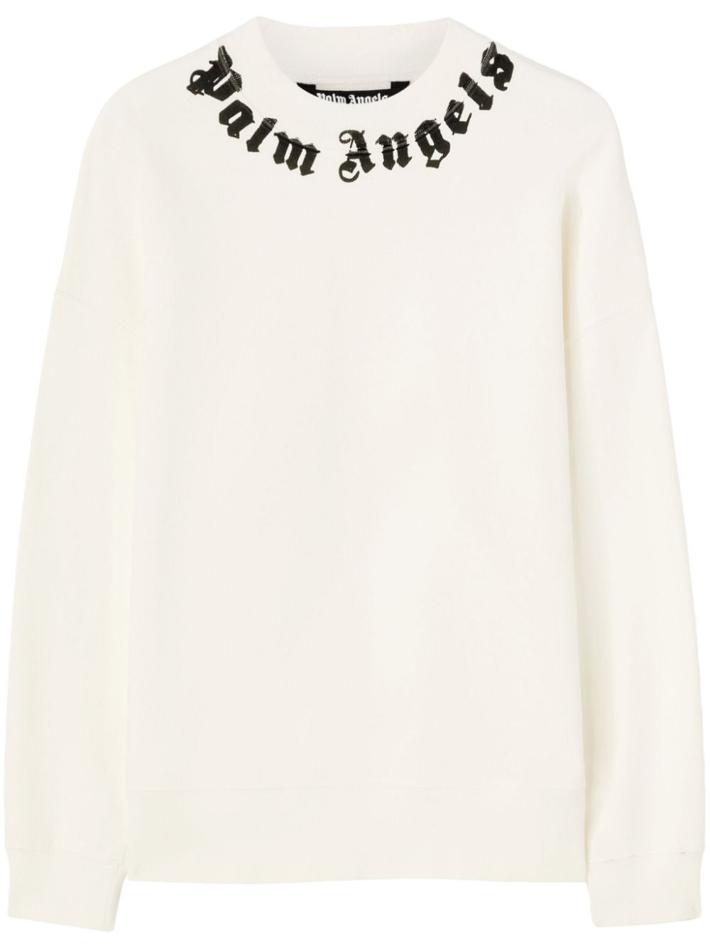 Palm Angels Logo-print Cotton Sweatshirt In White