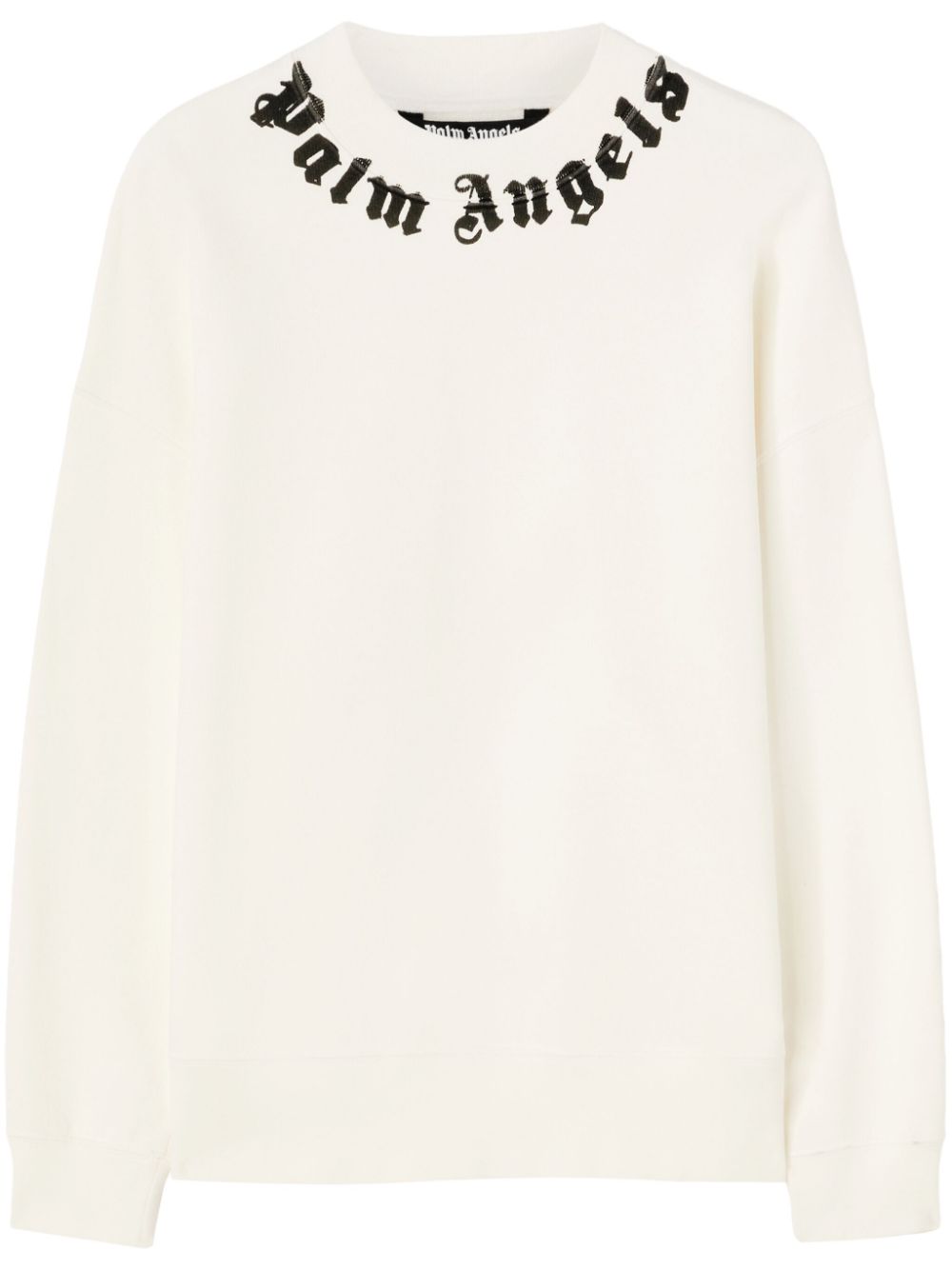 Palm Angels Logo-print Cotton Sweatshirt In White