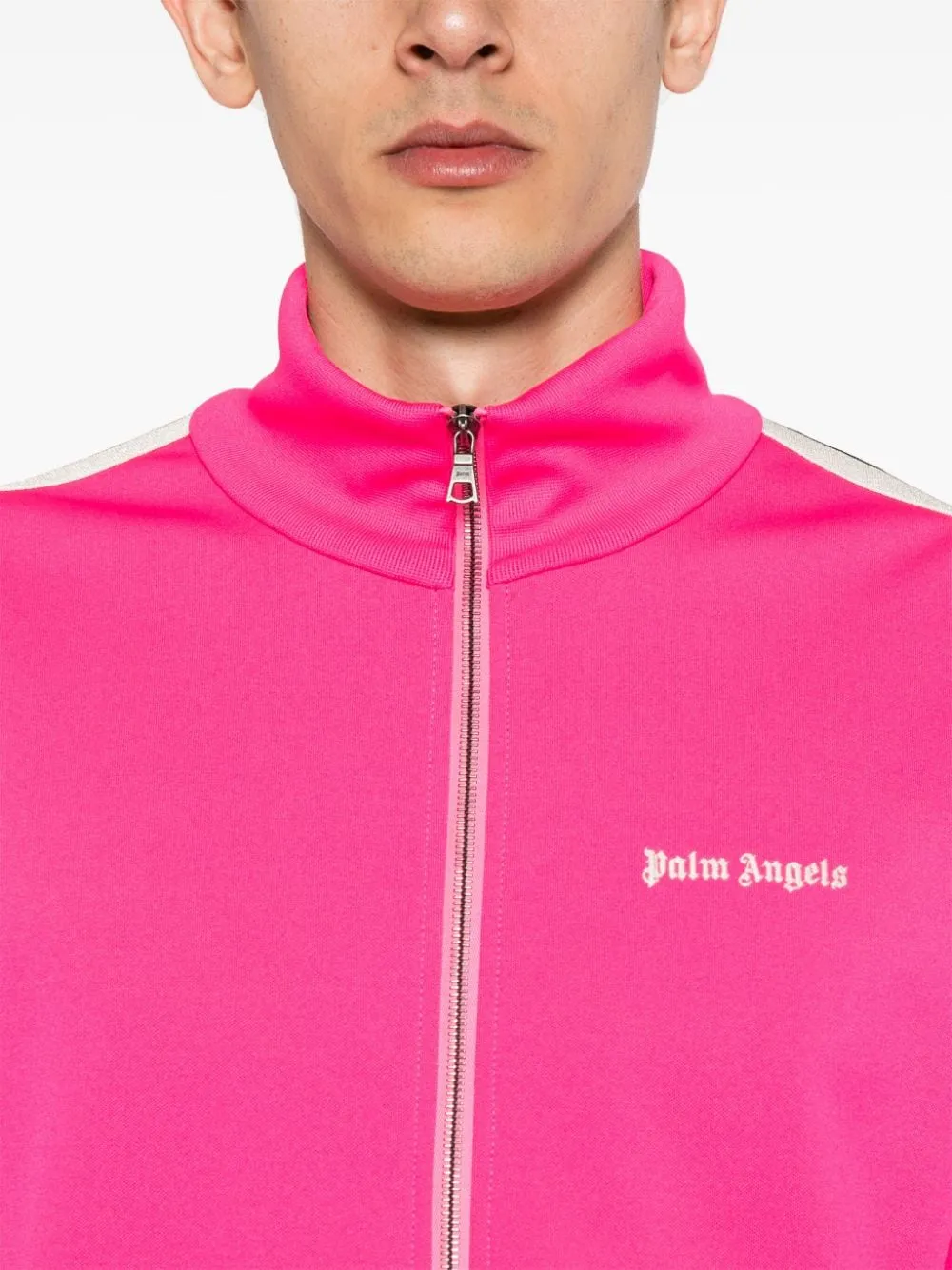 Palm Angels logo embroidered Track Jacket Pink FARFETCH UK