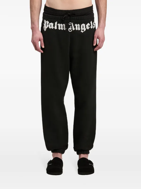 Palm Angels logo-print Cotton Track Pants | Black | FARFETCH