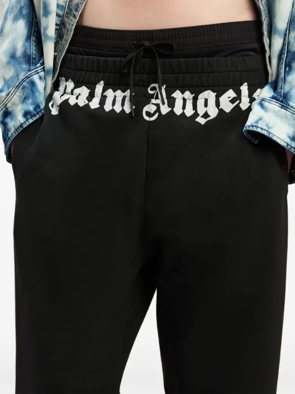 Palm Angels logo-print Cotton Track Pants | Black | FARFETCH