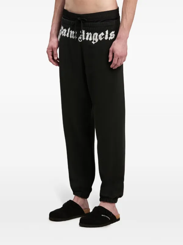 Palm Angels logo-print Cotton Track Pants | Black | FARFETCH