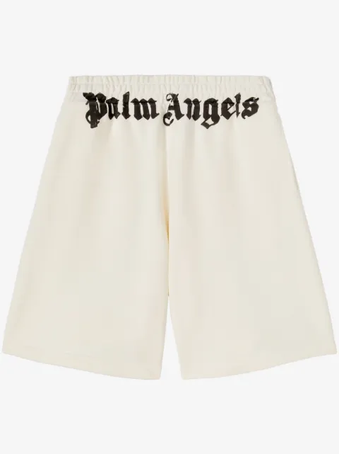 Palm Angels logo-print cotton track shorts