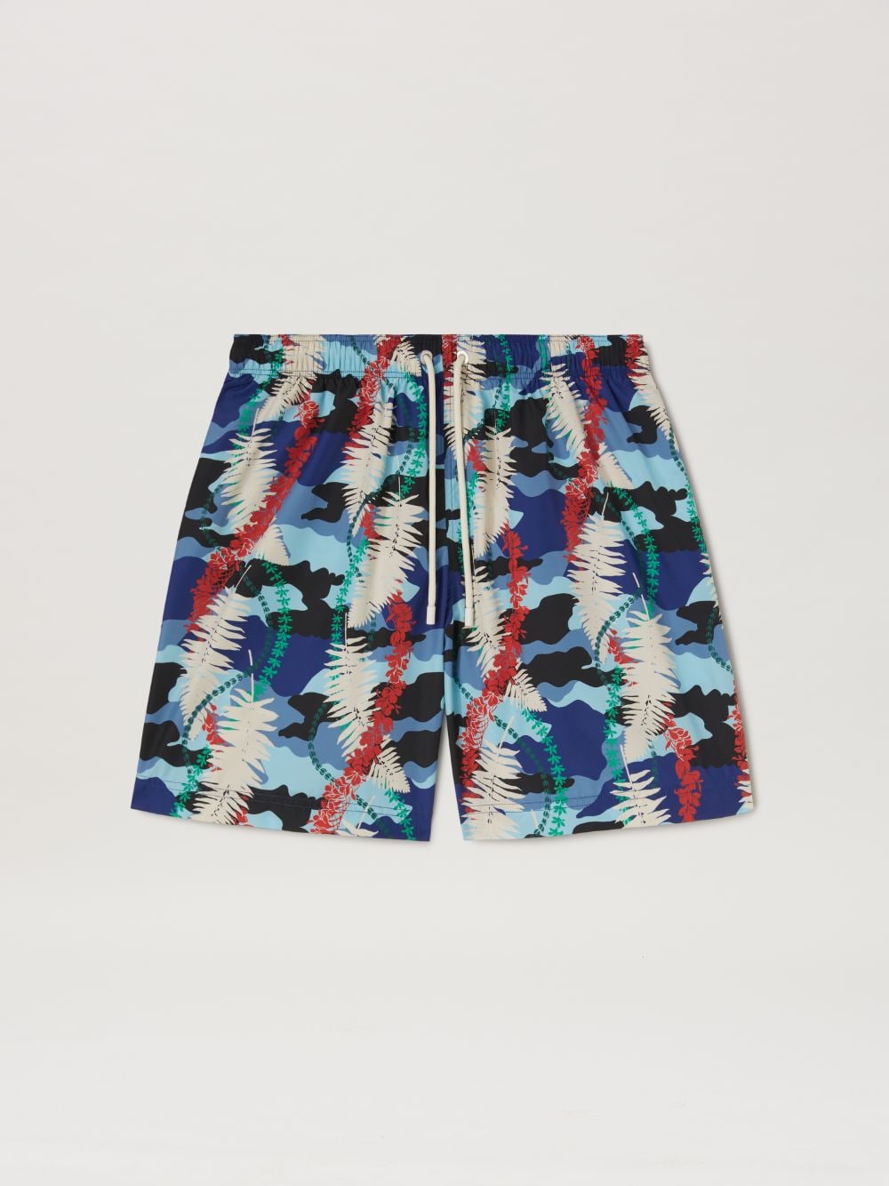 Palm Angels Leaf Camo Swimshort In Blue