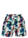 Palm Angels Leaf-print swim shorts - Blue