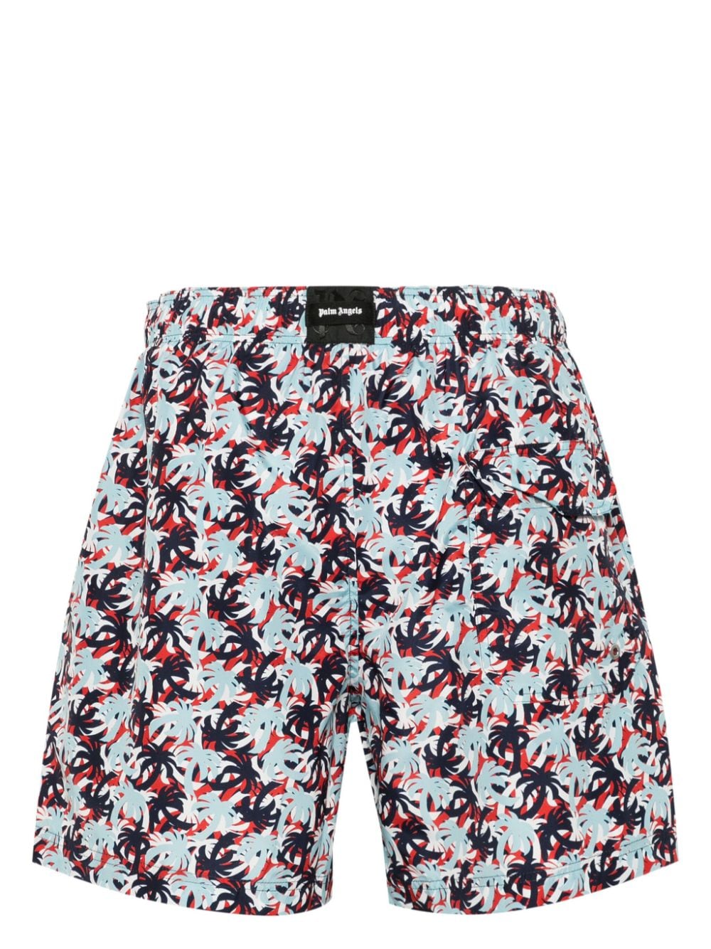 Shop Palm Angels Palms Camo-print Swim Shorts In Blue