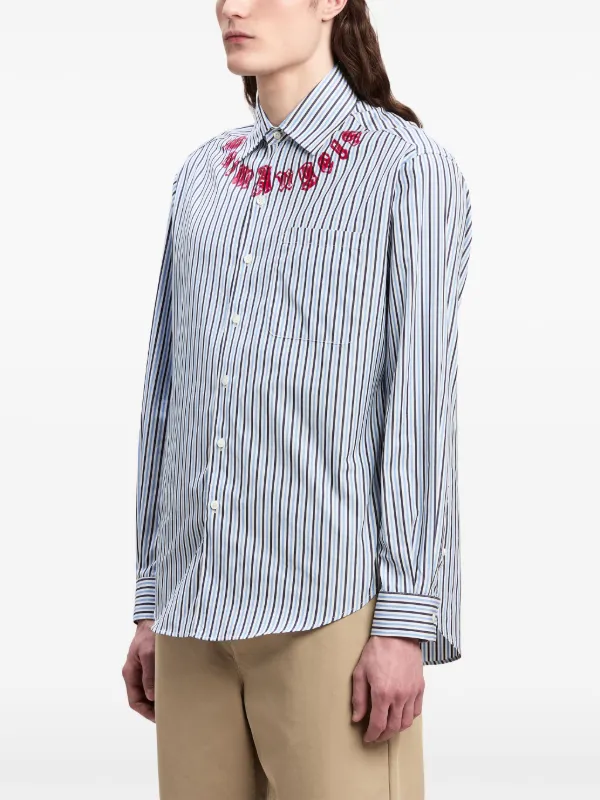 PALM ANGELS モノグラムストライプ スウェットシャツ関税送料込 Palm Angels ストライプ シャツ | ブルー | FARFETCH JP