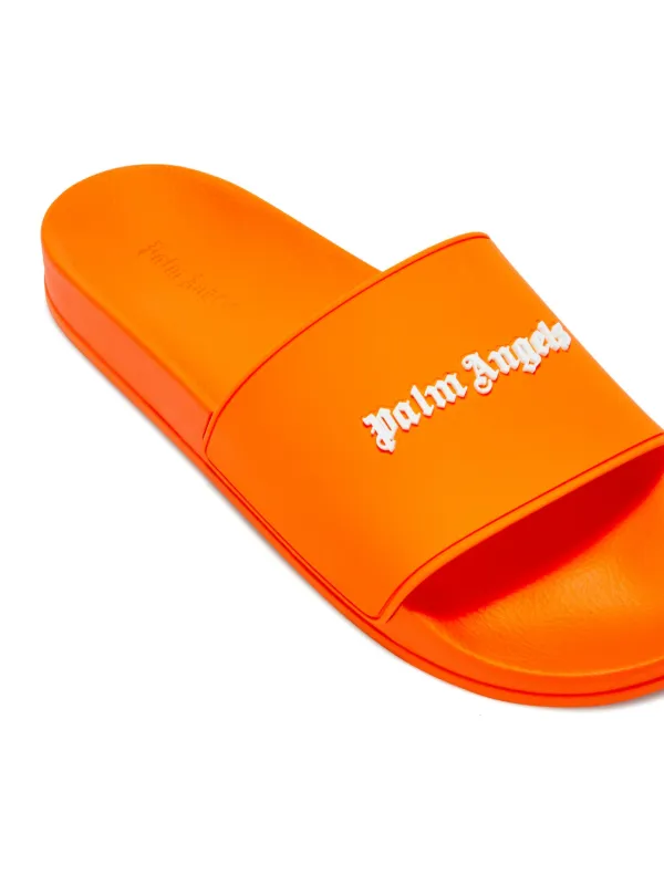 Palm Angels logo-embossed Slides Orange FARFETCH OM