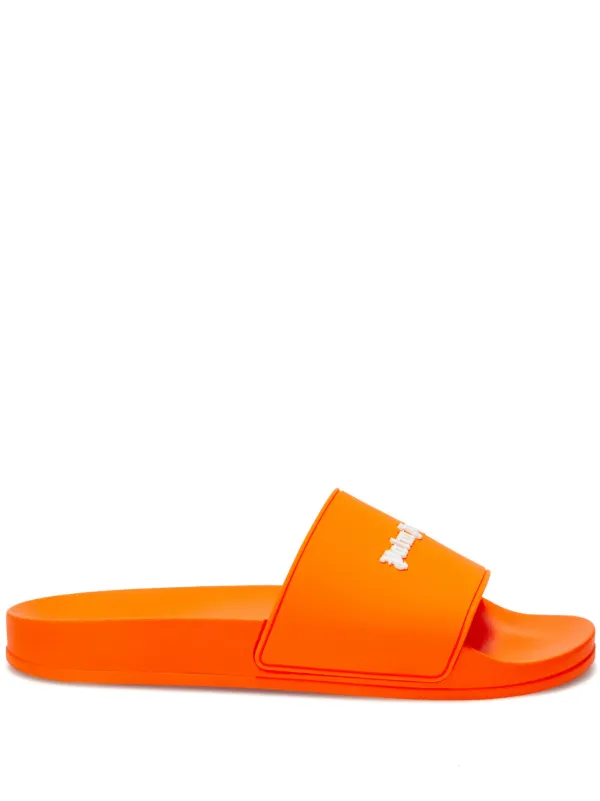 Palm Angels logo-embossed Slides Orange FARFETCH TH