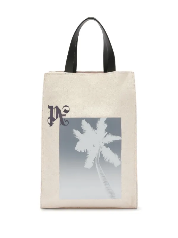 Palm Angels logo-embroidered Cotton Tote Bag | Neutrals