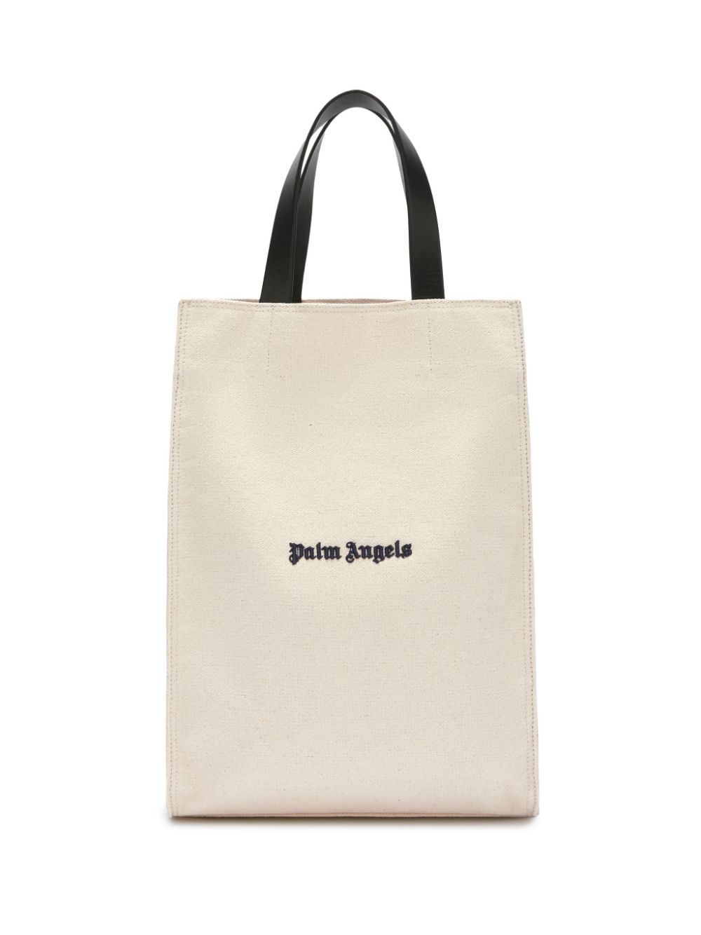 Palm Angels logo-embroidered cotton tote bag Beige