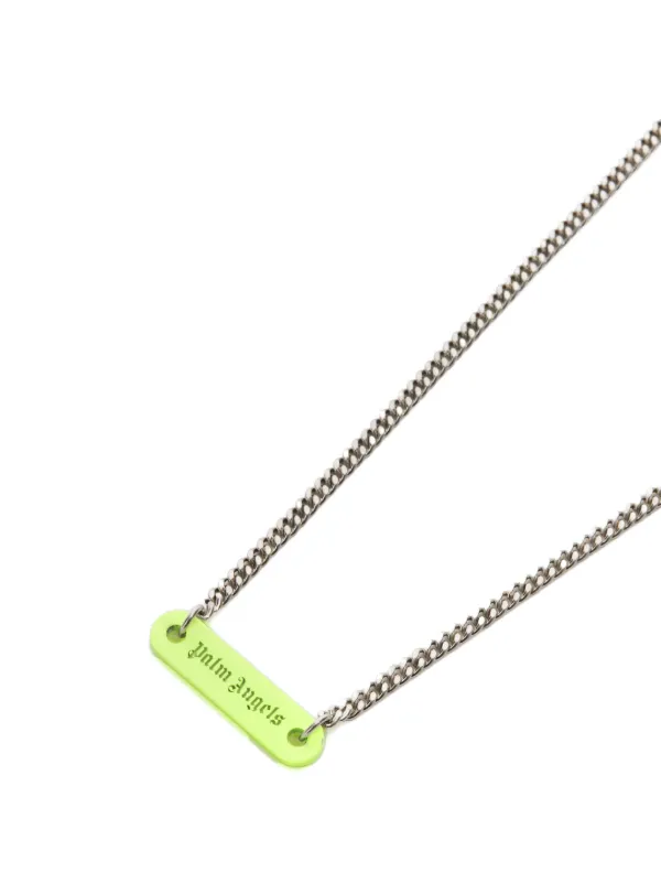 Palm Angels logo-plate Necklace | Silver | FARFETCH