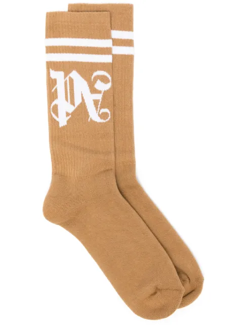 Palm Angels calcetines con logo en intarsia