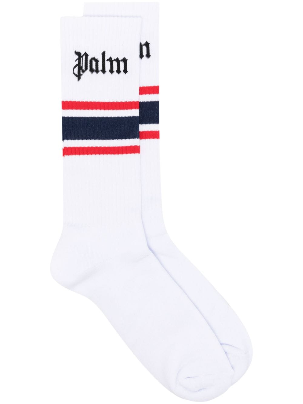 Palm Angels intarsia-knit logo socks Wit