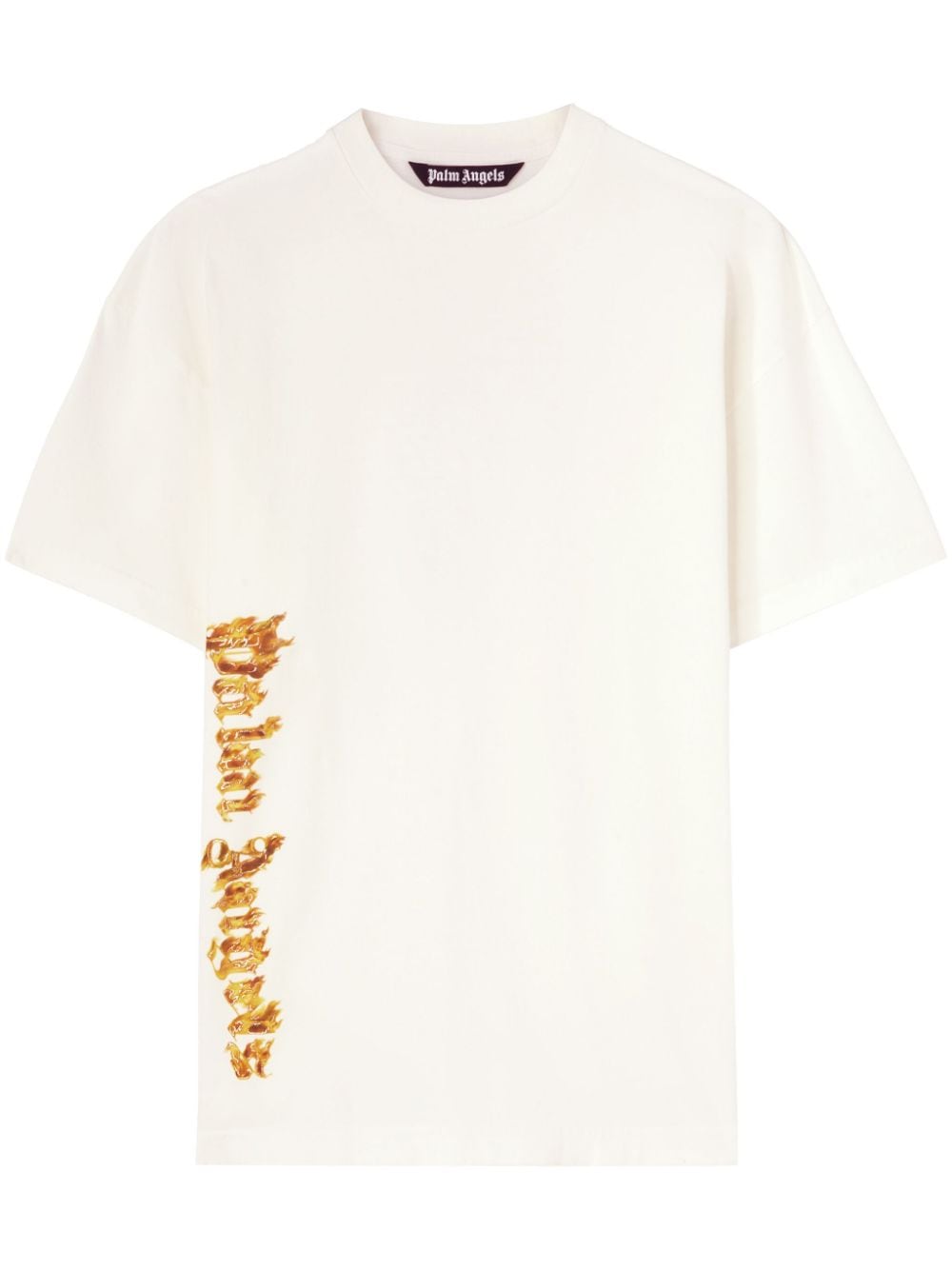 Shop Palm Angels Graphic-print Cotton T-shirt In Neutrals