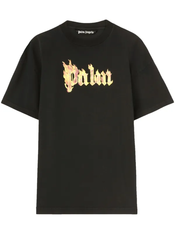 【Palm Angels】ロゴプリント コットン Tシャツ ブラック 23074315_54065537_600.jpg