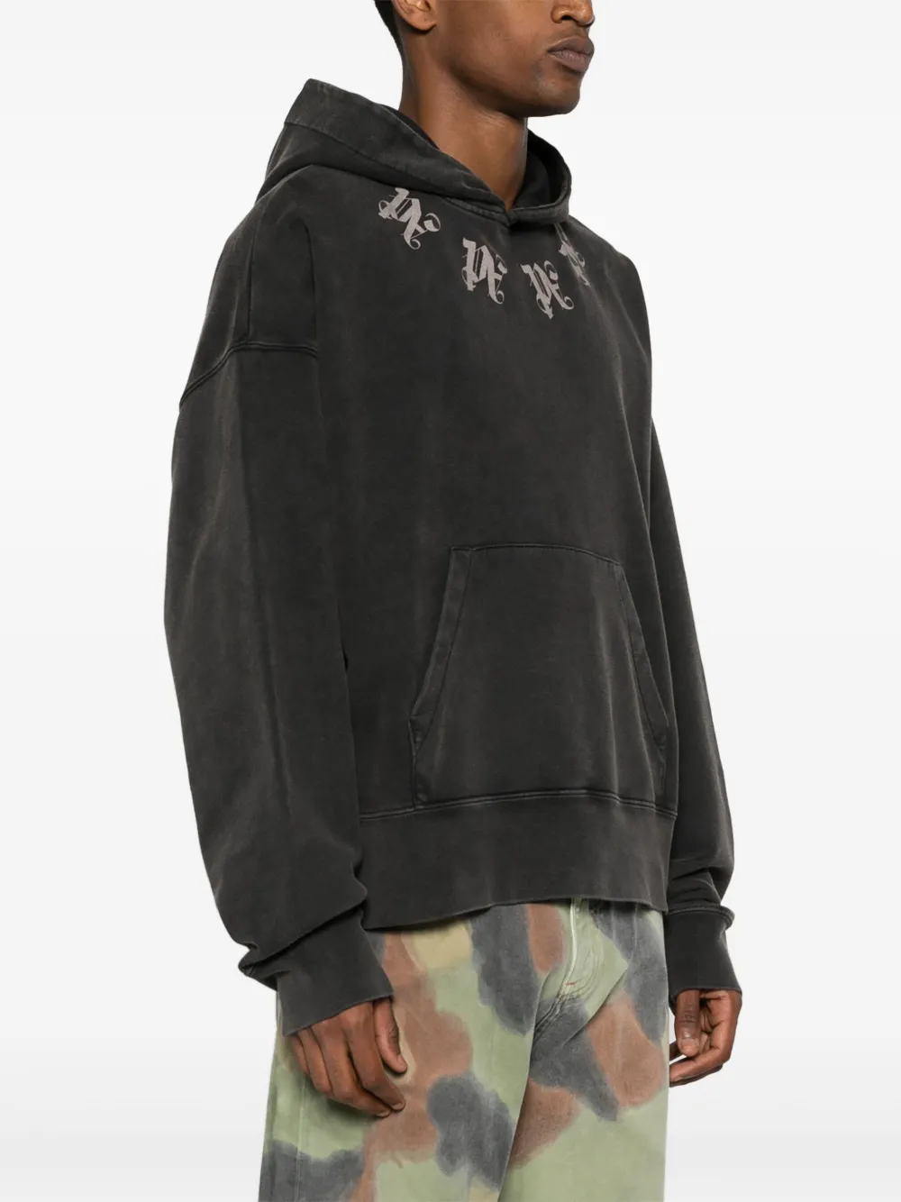 Palm Angels Katoenen hoodie met monogramprint Grijs
