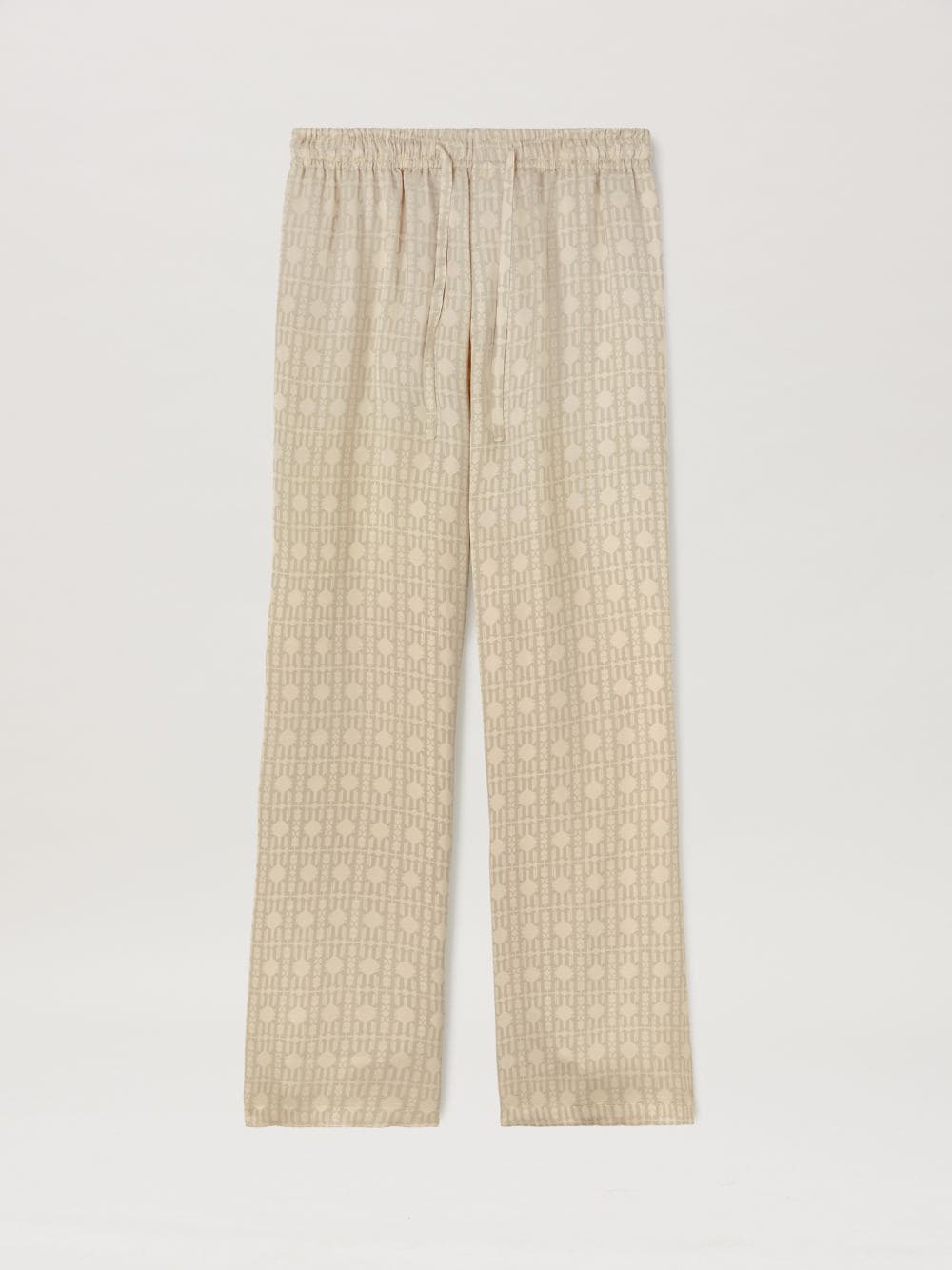 Palm Angels Monogram Allover Pants In Neutrals