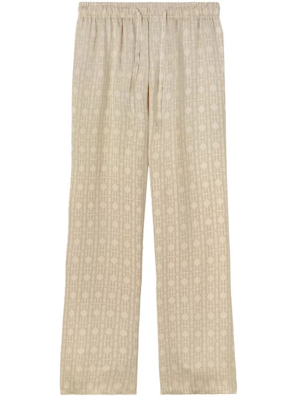 Palm Angels monogram-jacquard wide-leg Trousers | Neutrals