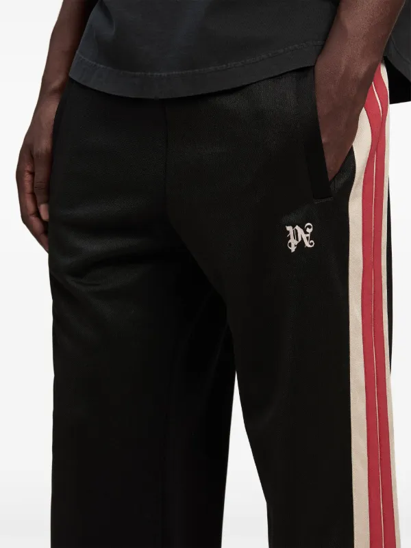 Palm Angels monogram-embroidered Track Pants | Black | FARFETCH