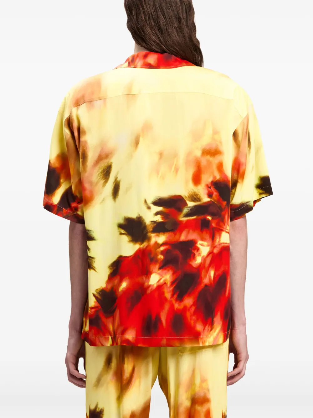 PALM ANGELS ABSTRACT-PRINT NOTCHED-COLLAR SHIRT
