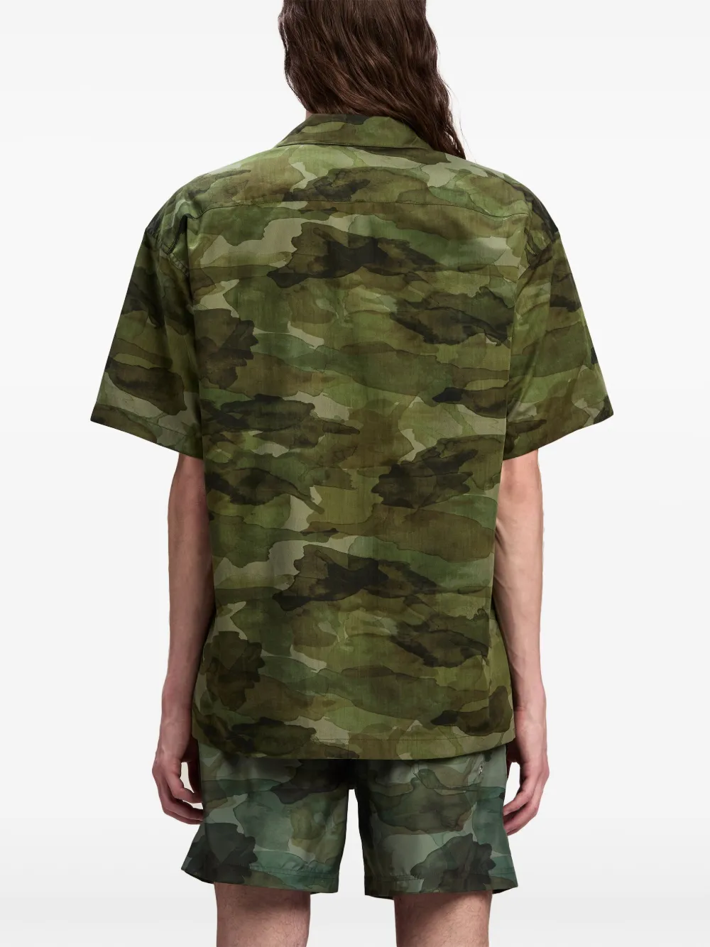 Palm Angels Katoenen overhemd met camouflageprint Groen