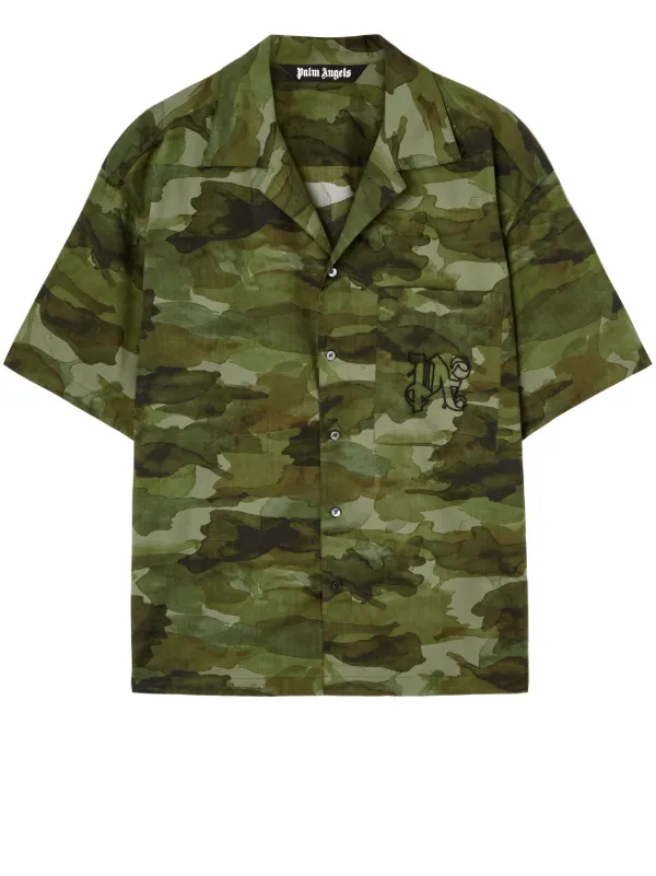 Palm Angels camouflage-print Cotton Shirt Green FARFETCH KW