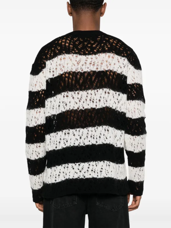 Palm Angels logo-embroidered open-knit Jumper | Black | FARFETCH PL