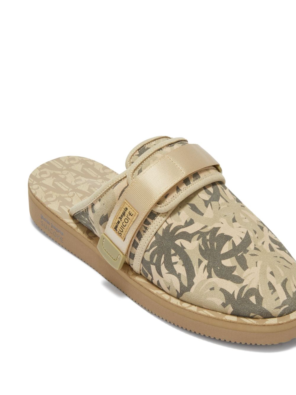 Palm Angels x Suicoke Zavo slippers met klittenband Beige