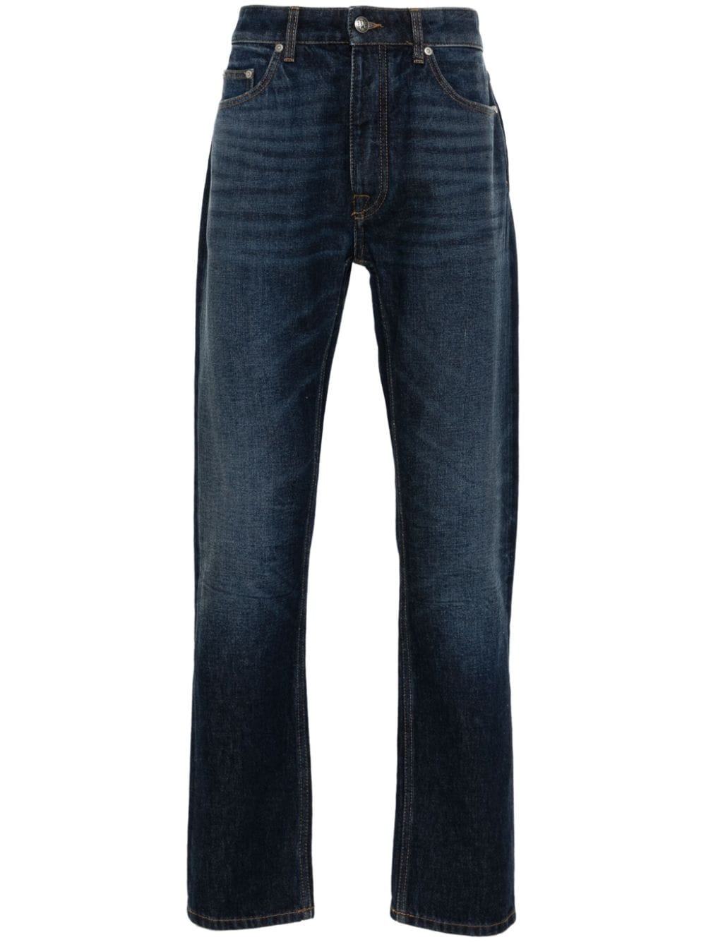 Palm Angels Mid-rise Straight-leg Jeans In Blue