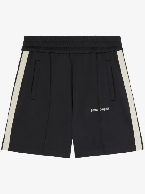 Palm Angels shorts con logo estampado y rayas laterales