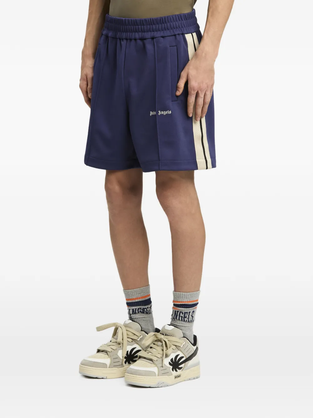 Palm Angels Trainingsshorts met logoprint Blauw