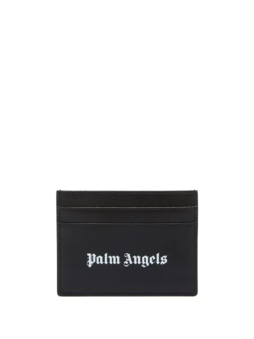 Porte-cartes en cuir à logo imprimé - Palm Angels - Modalova