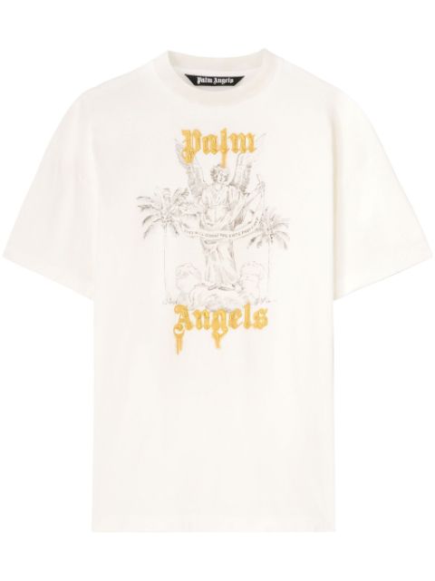 Palm Angels Camiseta de algodão com estampa de logo